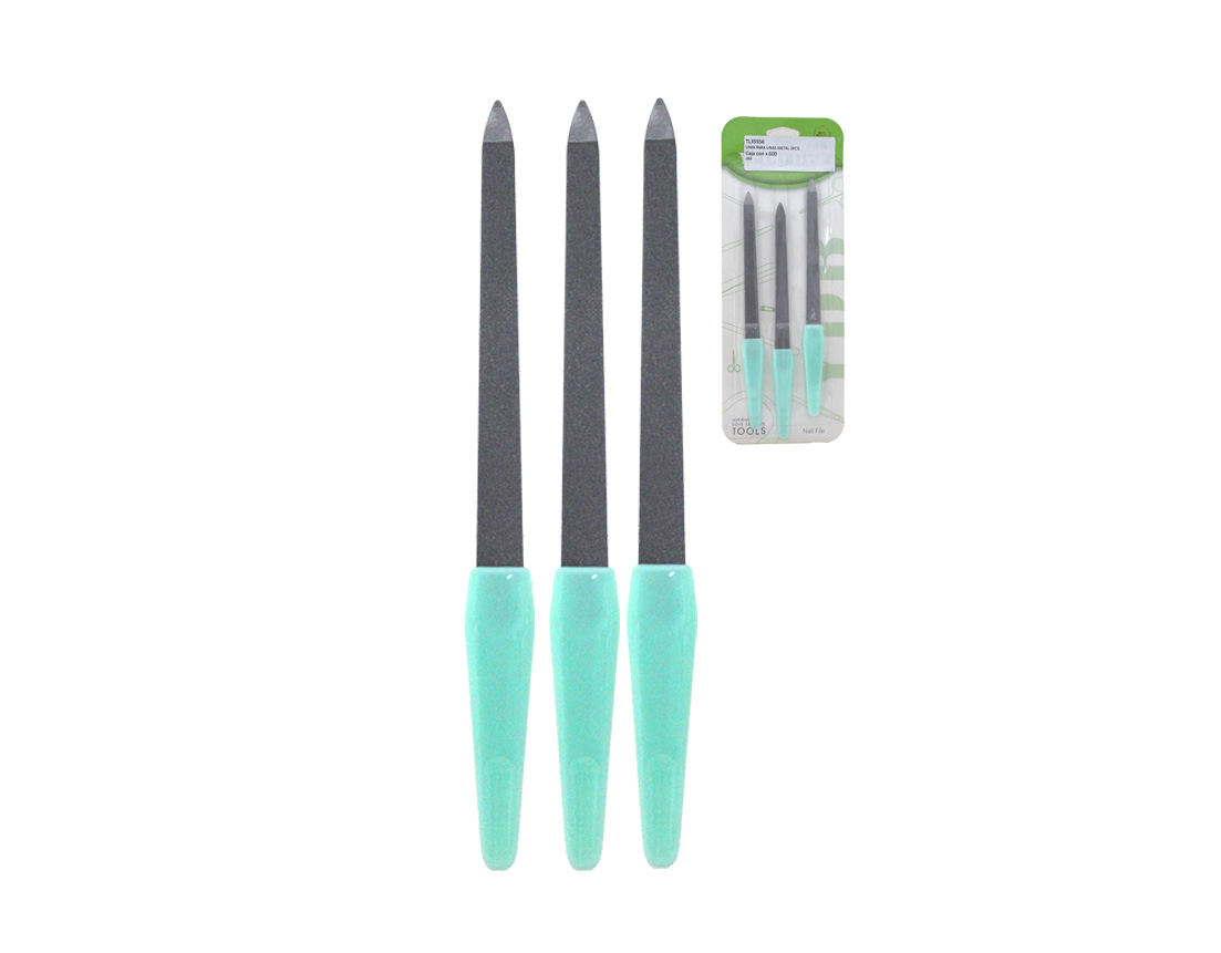 LIMA C/3 ESMERIL MANGO PLASTICO TL35556